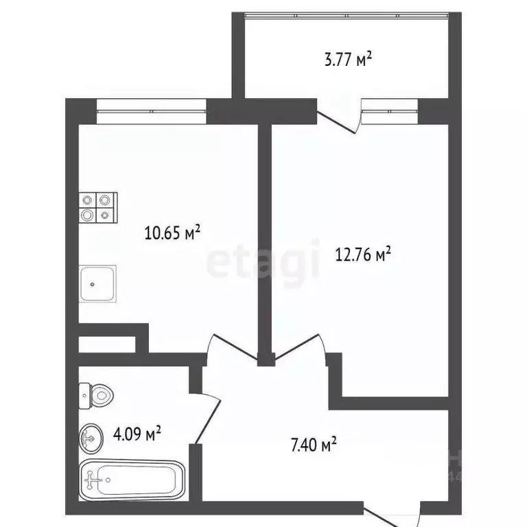 1-к кв. Тюменская область, Тюмень ул. Тимофея Чаркова, 81к1 (34.8 м) - Фото 0