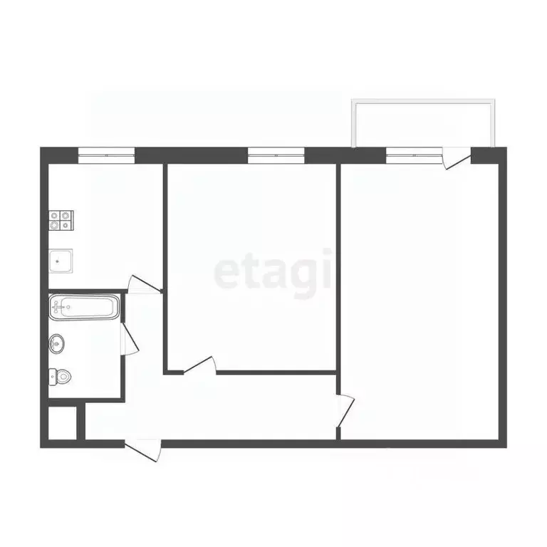 2-к кв. Смоленская область, Смоленск ул. Попова, 110к1 (52.5 м) - Фото 0
