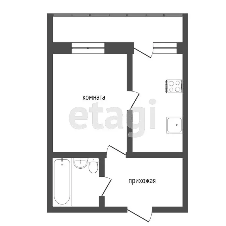 1-комнатная квартира: Тюмень, бульвар Бориса Щербины, 16 (27.7 м) - Фото 1
