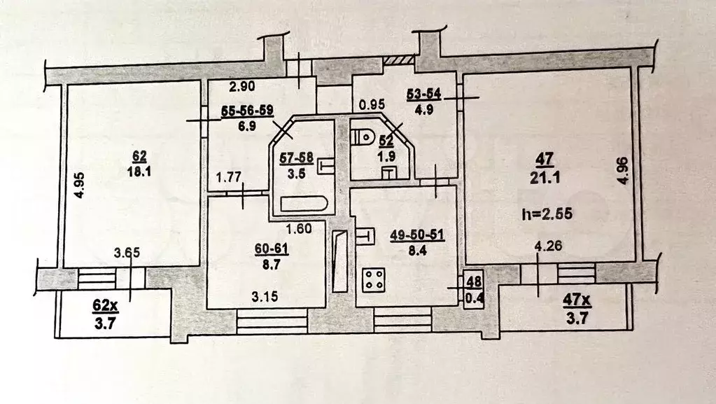 3-к. квартира, 78 м, 8/9 эт. - Фото 0