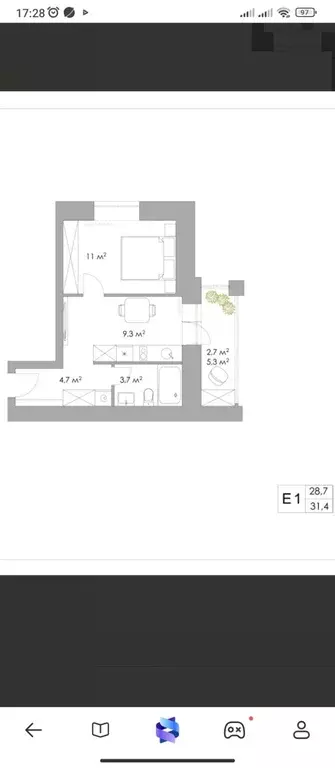 Продаётся 1-к квартира, 31.5 м - Фото 0