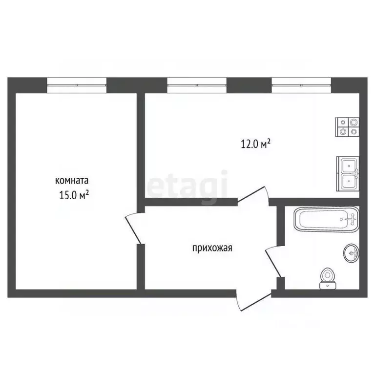 1-к кв. Московская область, Воскресенск Цемгигант мкр, ул. ... - Фото 2