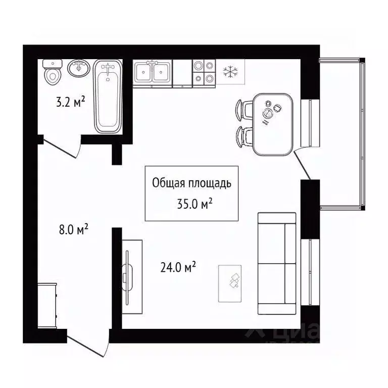 Студия Алтай, Майминский район, с. Майма ул. Мира (35.0 м) - Фото 2