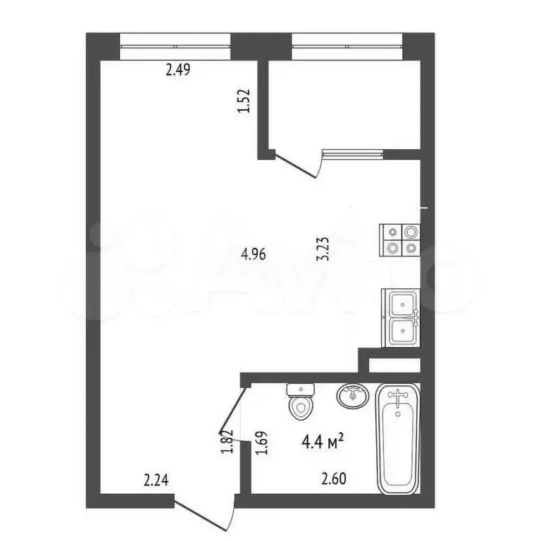 Квартира-студия, 28 м, 5/25 эт. - Фото 0