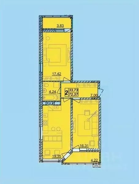 2-к кв. Краснодарский край, Анапа ул. Поликарпова, 2к8 (72.0 м) - Фото 1