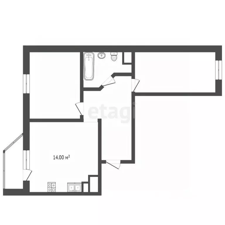 2-к кв. Тюменская область, Тюмень ул. Тимофея Чаркова, 81 (59.4 м) - Фото 1