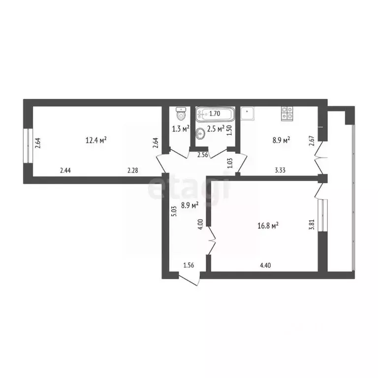 2-к кв. Нижегородская область, Выкса ул. Красные зори, 35 (50.8 м) - Фото 1