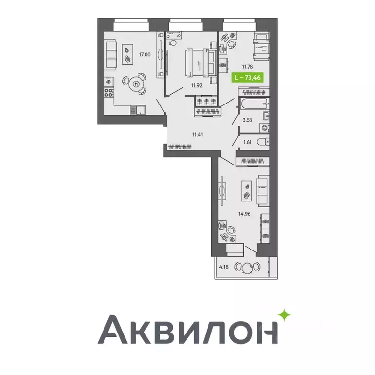 3-к кв. Архангельская область, Северодвинск  (73.46 м) - Фото 0