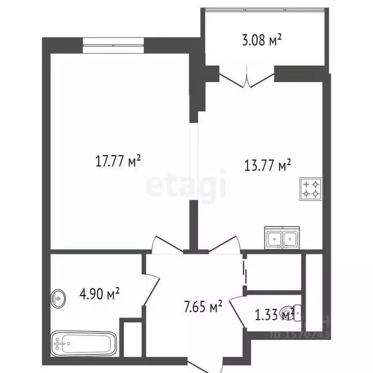 1-к кв. Санкт-Петербург просп. Тореза, 118 (45.2 м) - Фото 0