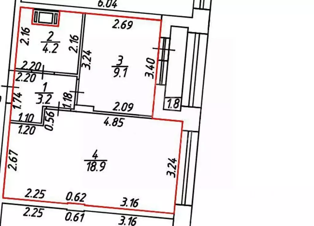 1-к кв. Санкт-Петербург ул. Челюскина, 8 (35.4 м) - Фото 2