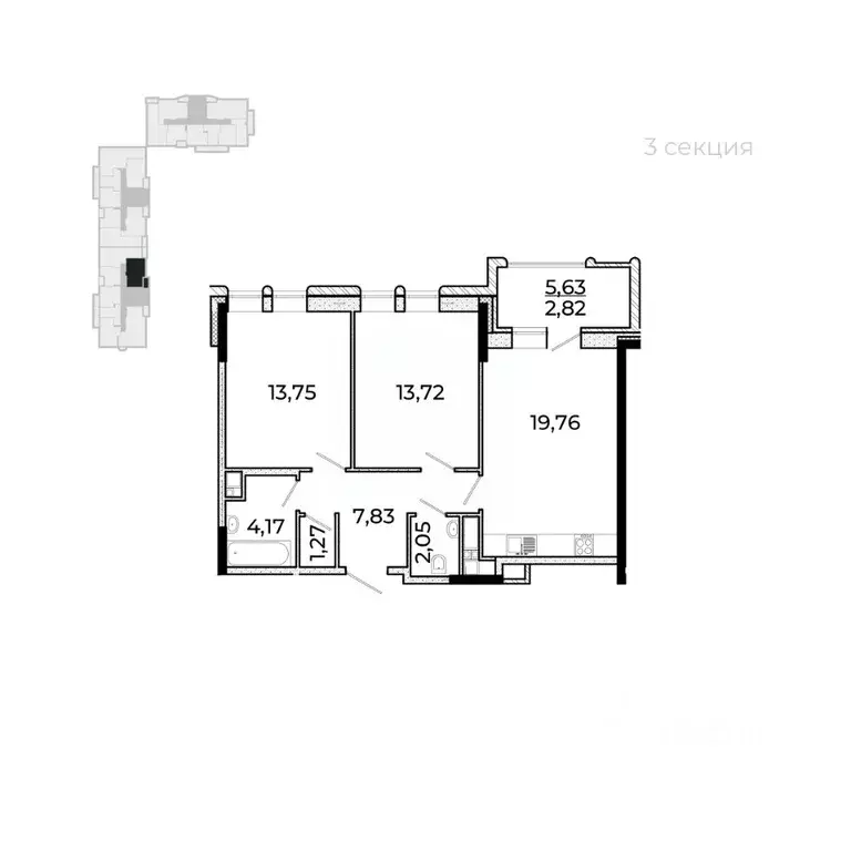 2-к кв. Удмуртия, Ижевск Новая Восьмая ул., 67 (68.18 м) - Фото 2