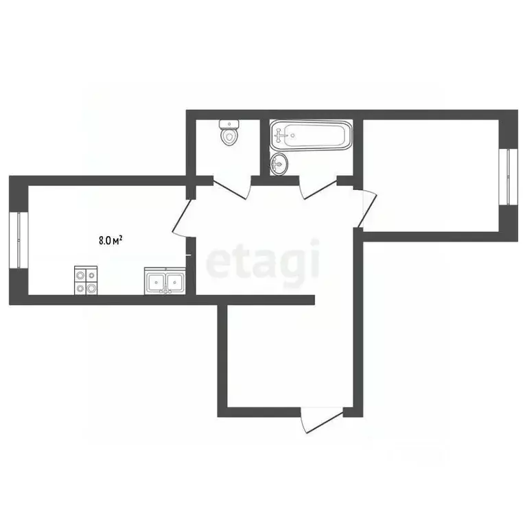 2-к кв. Ямало-Ненецкий АО, Муравленко ул. Дружбы Народов, 74А (64.8 м) - Фото 2