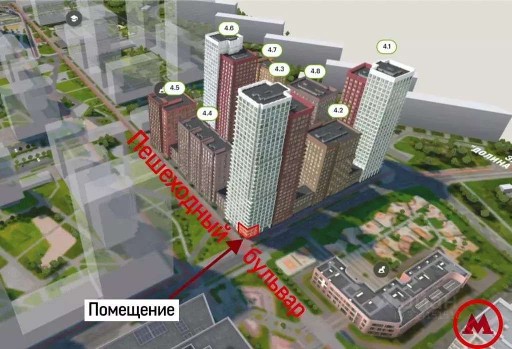 Помещение свободного назначения в Москва Матвеевский Парк жилой ... - Фото 1