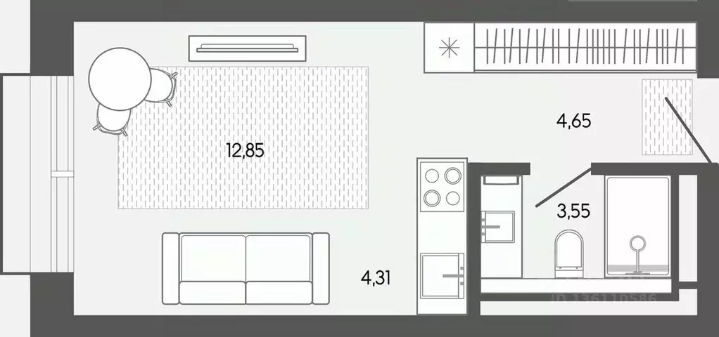 Студия Алтай, Майминский район, пос. Карлушка Нагорная ул. (25.37 м) - Фото 1