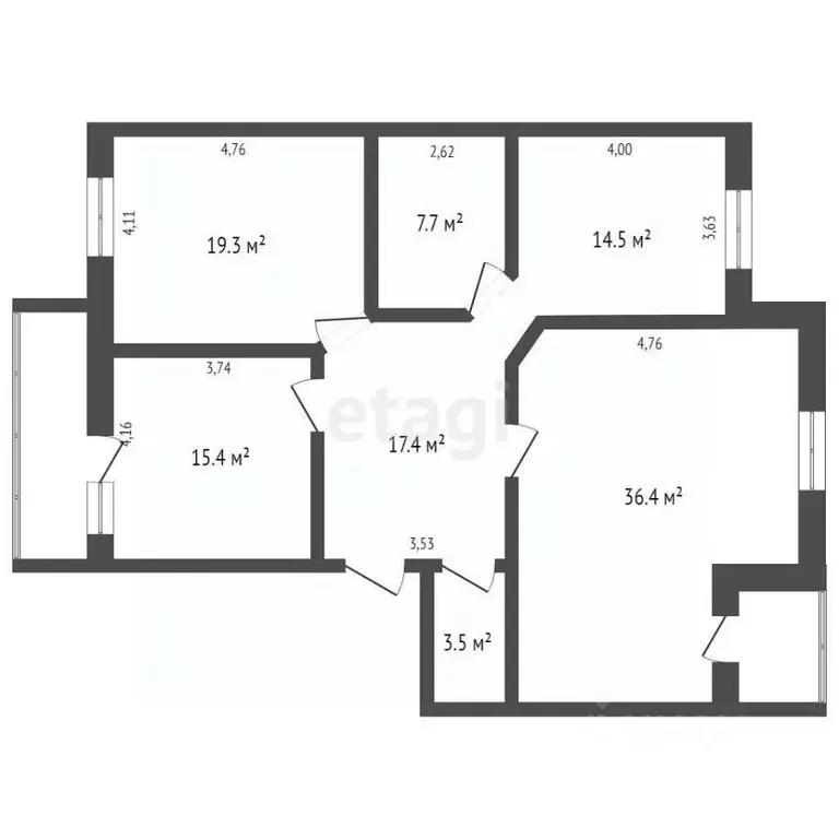 4-к кв. Новосибирская область, Новосибирск ул. Восход, 26/1 (114.2 м) - Фото 0