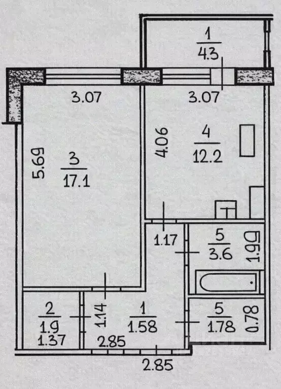 2-к кв. Башкортостан, Уфа ул. Набережная реки Уфы, 3/1 (44.3 м) - Фото 2
