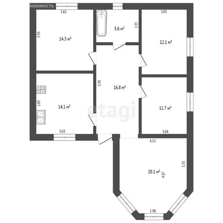 Дом в посёлок Новый, Луговая улица, 4 (95 м) - Фото 1