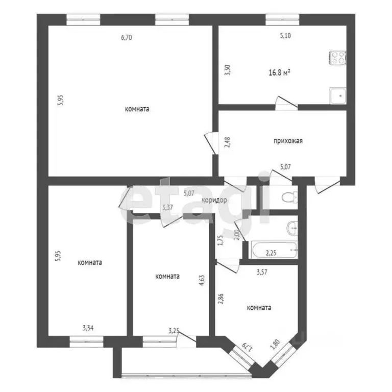 4-к кв. Тамбовская область, Тамбов Советская ул., 23 (129.7 м) - Фото 1