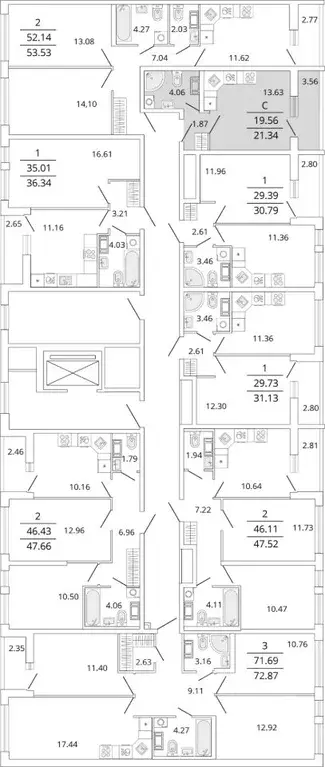 Студия Санкт-Петербург Полюстрово тер.,  (21.34 м) - Фото 1