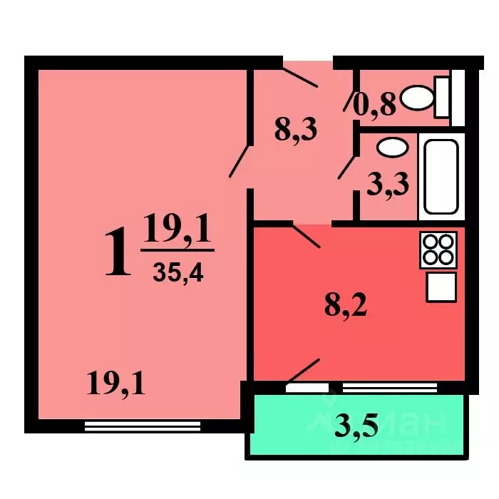 1-к кв. Москва ул. Вилиса Лациса, 35 (35.4 м) - Фото 0