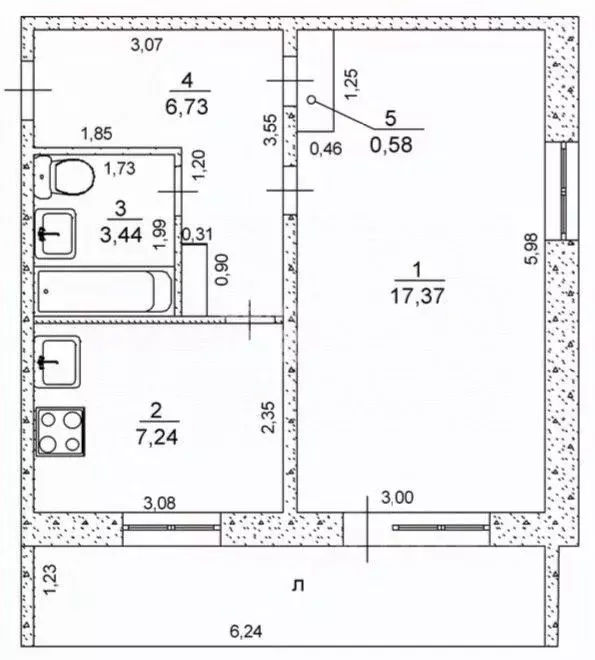 1-к кв. Ульяновская область, Ульяновск Фруктовая ул., 6 (35.4 м) - Фото 2