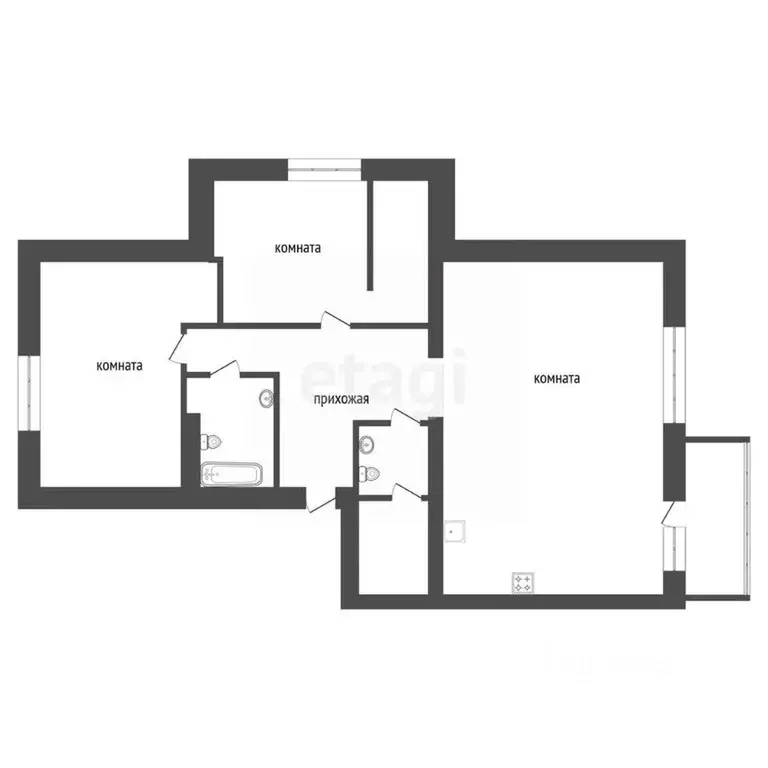 3-к кв. Красноярский край, Красноярск ул. Академгородок, 68 (82.7 м) - Фото 1