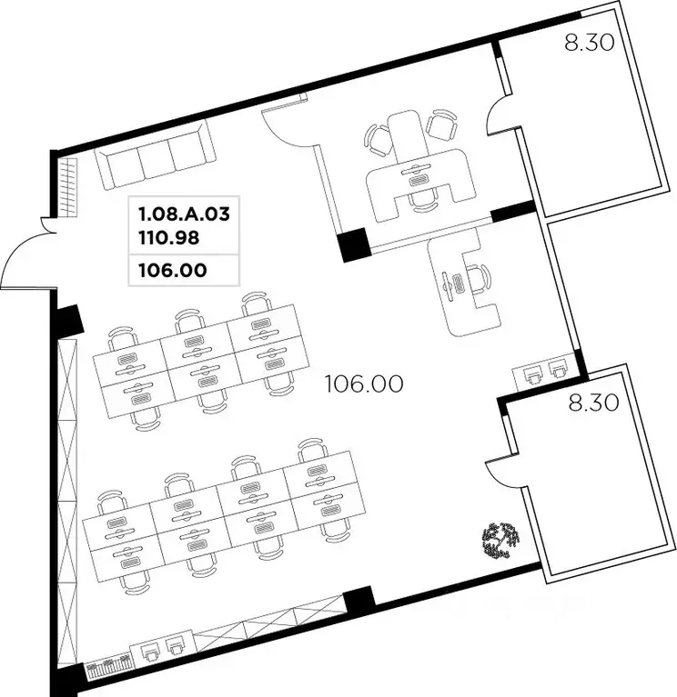 Офис в Москва ул. Маршала Прошлякова, 23 (123 м) - Фото 2