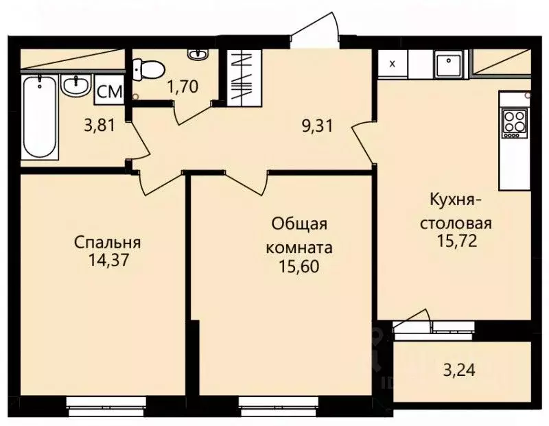 2-к кв. Мордовия, Саранск Юбилейный жилрайон, 4-й мкр,  (62.13 м) - Фото 0