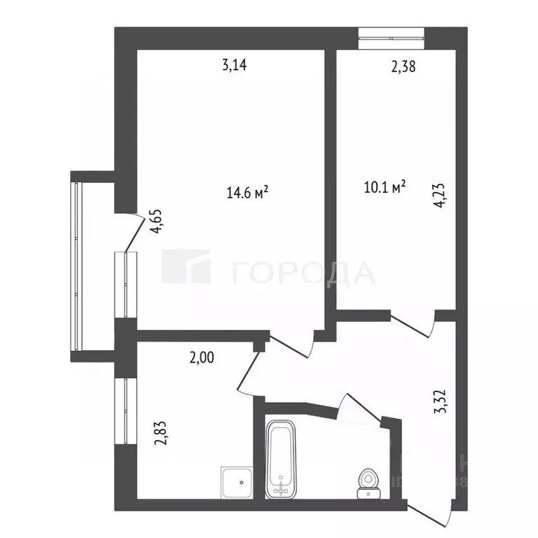 1-к кв. Кемеровская область, Новокузнецк проезд Чекистов, 2 (30.4 м) - Фото 2