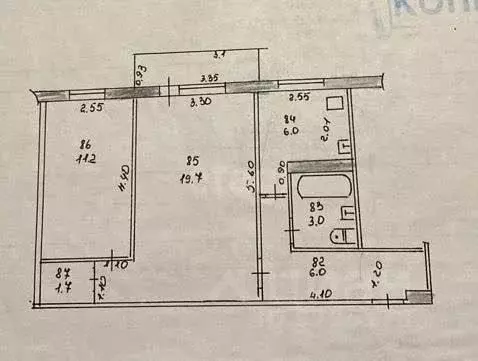 2-к кв. Татарстан, Казань ул. Рихарда Зорге, 61 (47.8 м) - Фото 1
