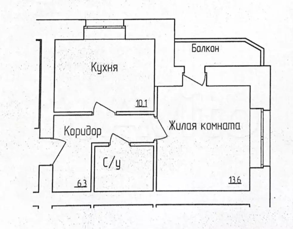 1-к. квартира, 33,7 м, 7/8 эт. - Фото 0