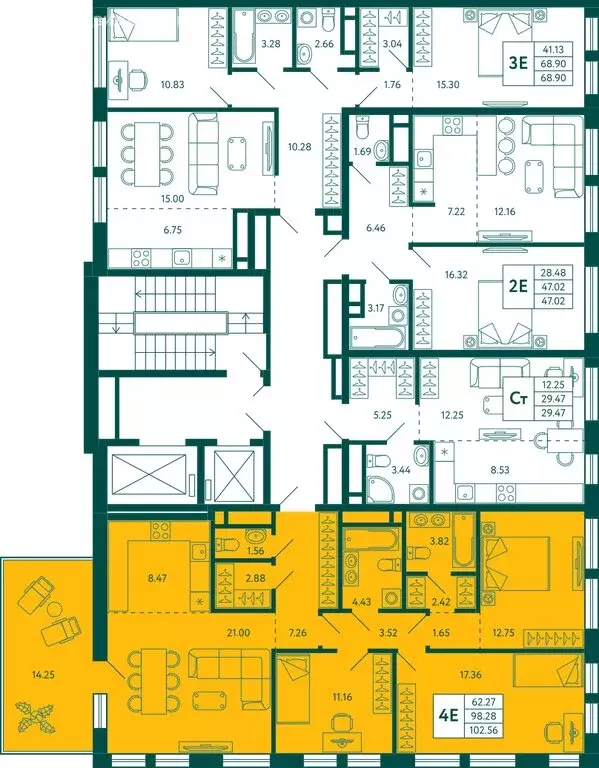 3-комнатная квартира: Уфа, улица Расула Гамзатова, 5 (102.56 м) - Фото 2
