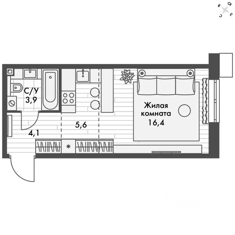 Студия Приморский край, Владивосток Снеговая Падь мкр, ул. Адмирала ... - Фото 2