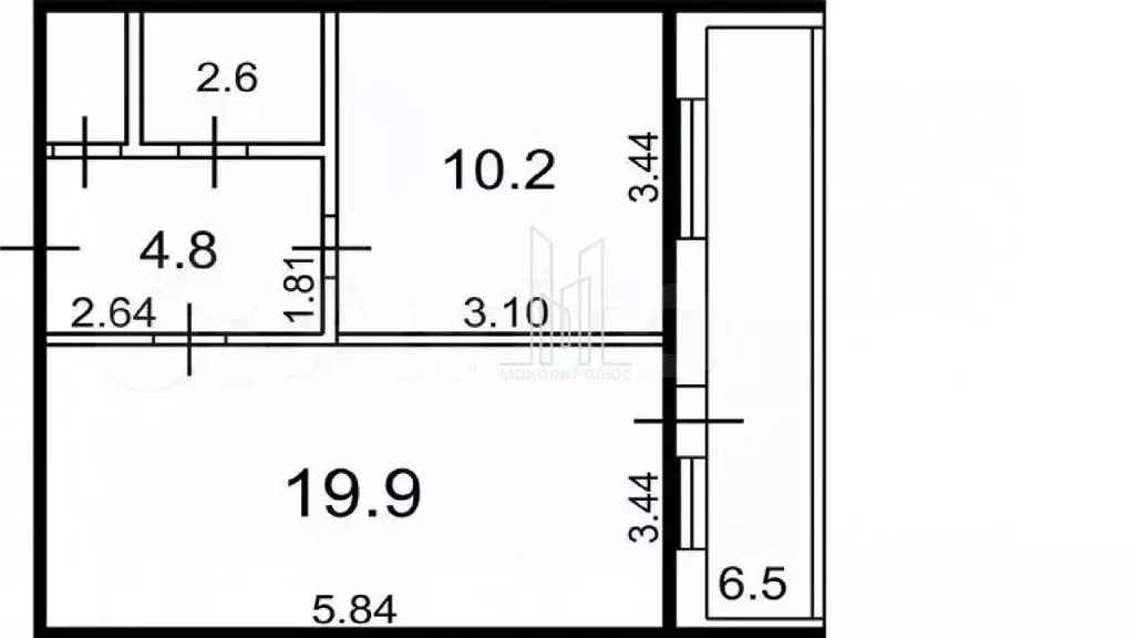 1-к кв. Санкт-Петербург Ленинский просп., 92К3 (38.6 м) - Фото 2
