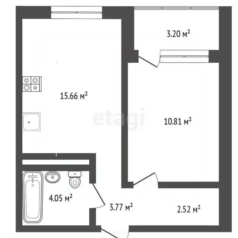 1-к кв. Тюменская область, Тюмень ул. Сергея Свиридова, 7 (39.3 м) - Фото 0