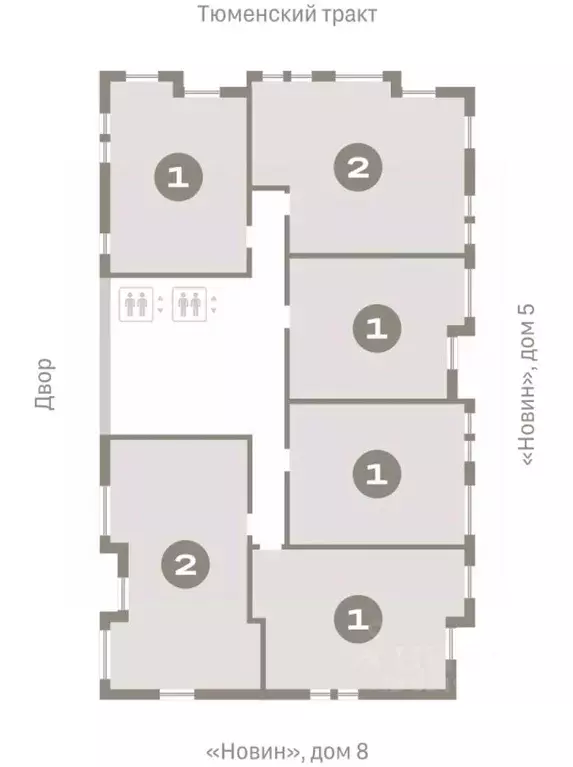 2-к кв. Ханты-Мансийский АО, Сургут 35-й мкр, Квартал Новин жилой ... - Фото 2