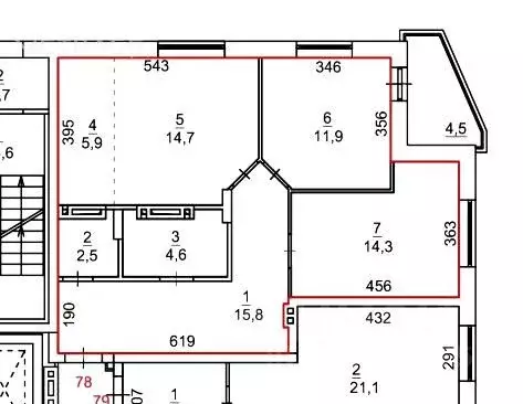 3-к кв. Новосибирская область, Новосибирск ул. Петухова, 172 (69.7 м) - Фото 2