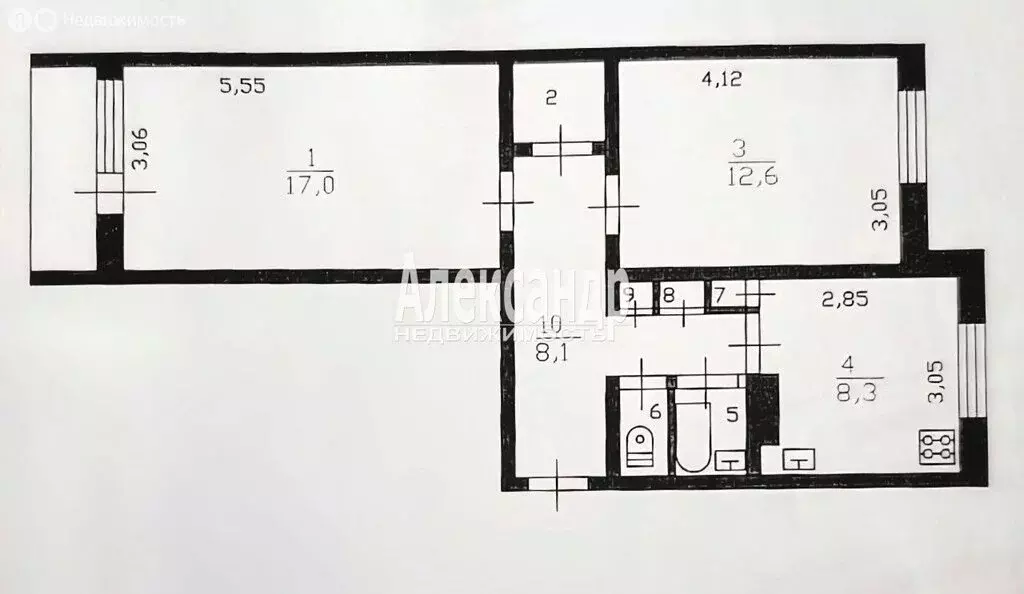 2-комнатная квартира: Каменногорск, улица Бумажников, 17 (52.4 м) - Фото 1