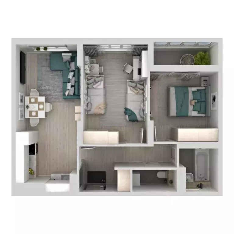 2-к кв. Самарская область, Самара Южное ш., 13 (56.45 м) - Фото 1