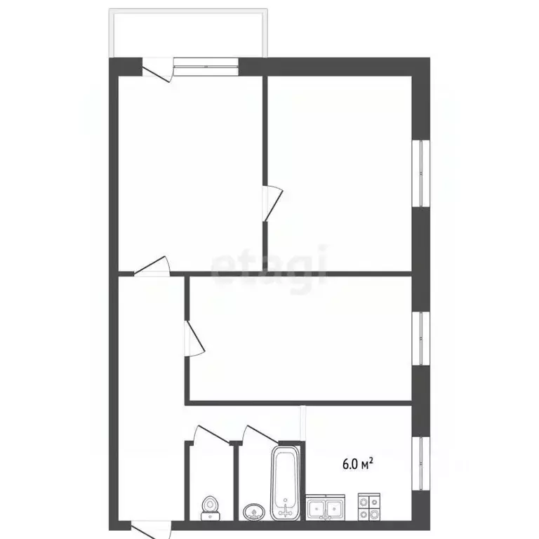 3-к кв. Саратовская область, Балашов просп. Космонавтов, 15 (50.2 м) - Фото 1