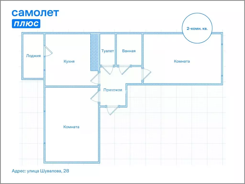 2-к кв. Ленинградская область, Мурино Всеволожский район, ул. ... - Фото 2