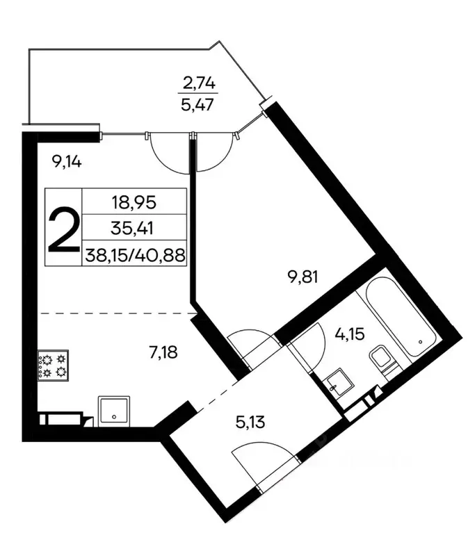 1-к кв. Крым, Алушта муниципальный округ, пос. Семидворье  (37.18 м) - Фото 1