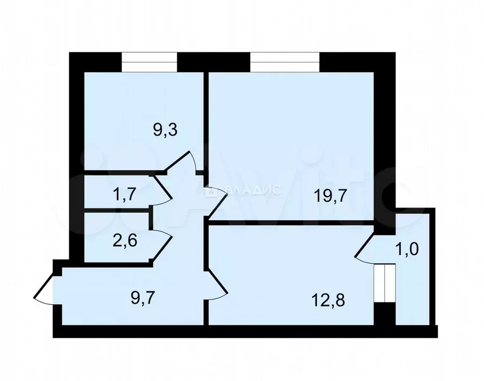 2-к. квартира, 56 м, 3/5 эт. - Фото 0