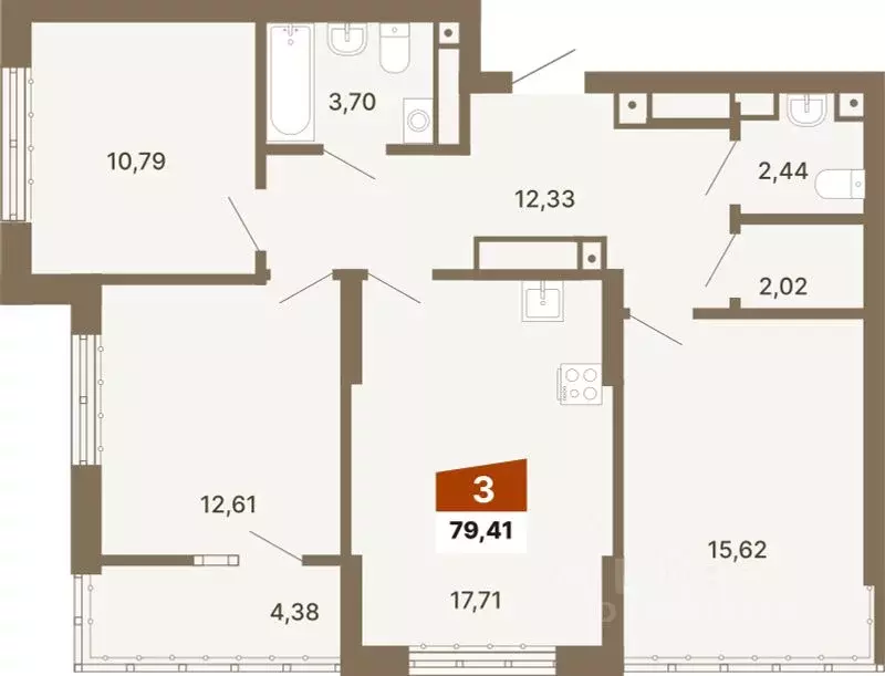 3-к кв. Свердловская область, Екатеринбург ул. Волгоградская, 197к2 ... - Фото 1