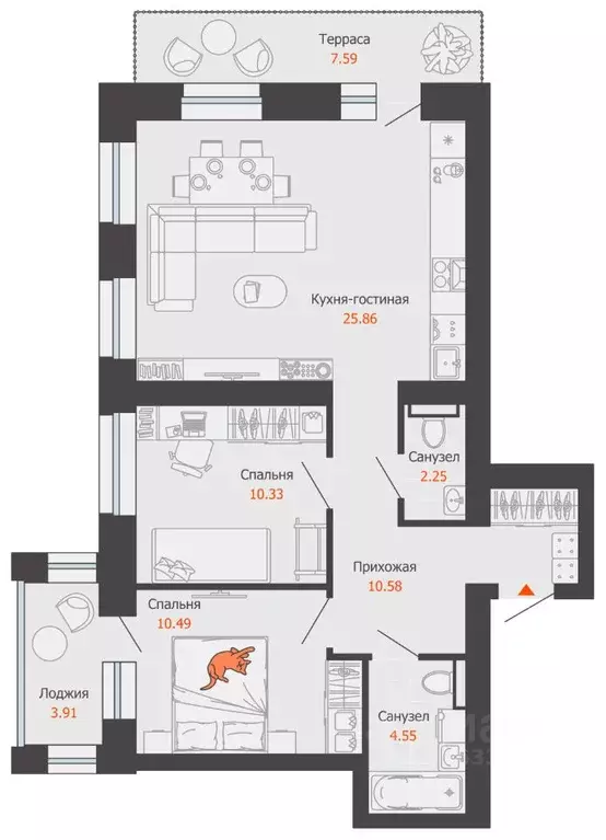 3-к кв. Кировская область, Киров Новый мкр,  (68.0 м) - Фото 0