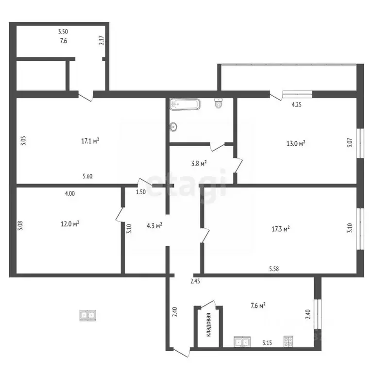 4-к кв. Орловская область, Орел Приборостроительная ул., 21 (95.0 м) - Фото 1