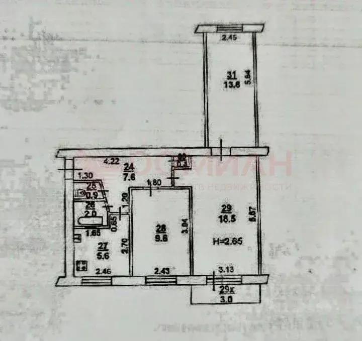 3-к кв. Ростовская область, Ростов-на-Дону Западный мкр, просп. ... - Фото 2
