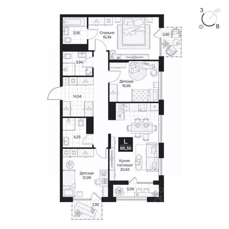 3-к кв. Волгоградская область, Волгоград просп. Имени В.И. Ленина, 59Г ... - Фото 1