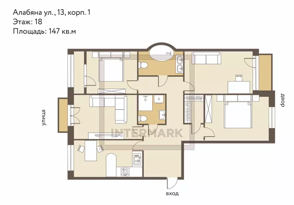 3-к кв. Москва ул. Алабяна, 13к1 (147.0 м) - Фото 2