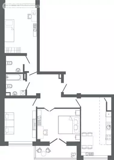 3-комнатная квартира: Екатеринбург, улица Мира, 47к3 (93 м) - Фото 1